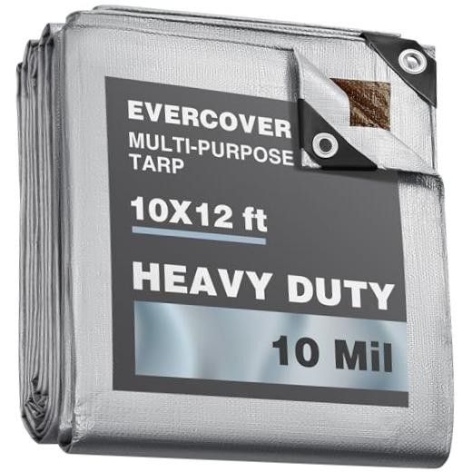 Tarps | All-Weather Tarp Waterproof UV-Resistant | 10 MIL=150 GSM 10x12 ft gallery