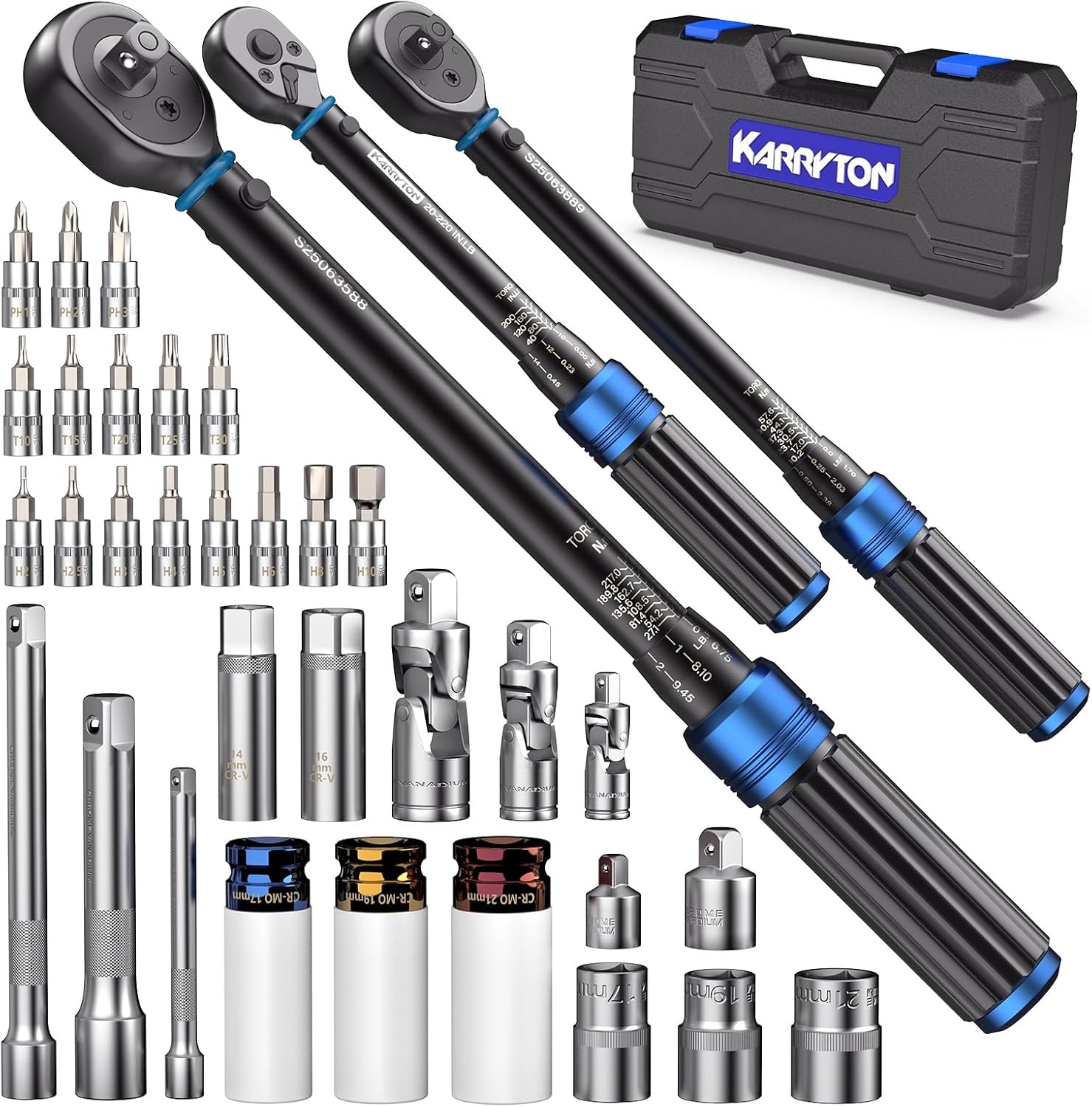 35pc CR-MO 1/4 3/8 1/2 Torque Set gallery