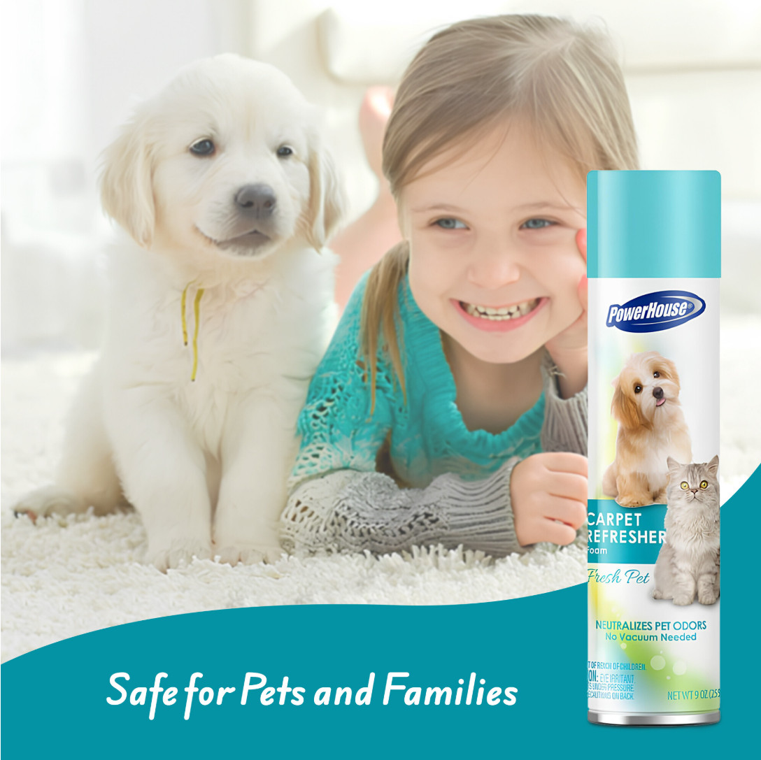 12 PowerHouse Carpet Refresher Foam Eliminates Pet Odors Fresh Pet Each 9 oz gallery