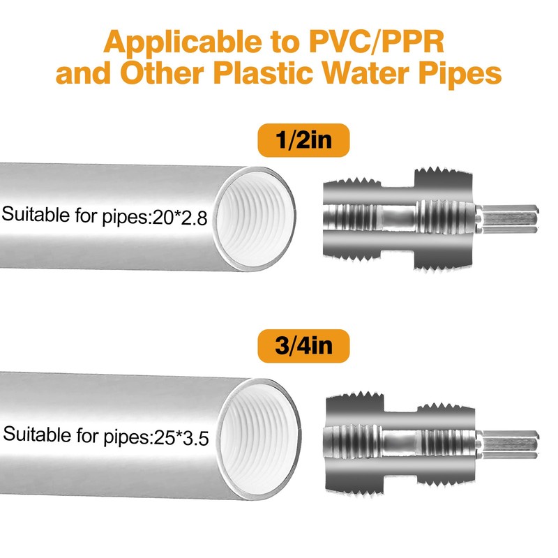 3pcs Integrated Internal & External Pipe Threading Tool PVC Pipe Threader Kit gallery