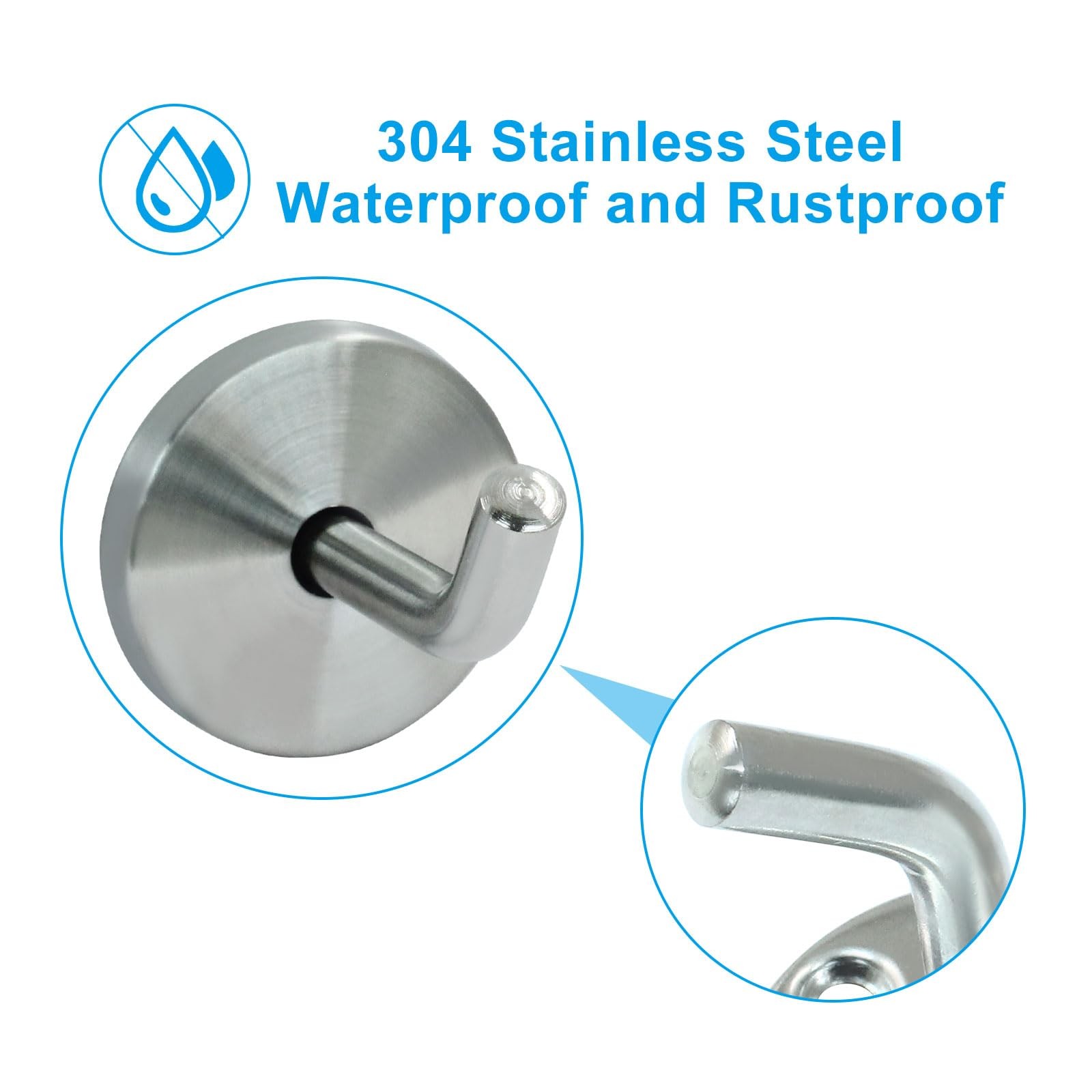 Heavy Duty Wall Hooks 5 CM/2 Inch Single Hook Coat Hook Silver Towel Hangers ... gallery