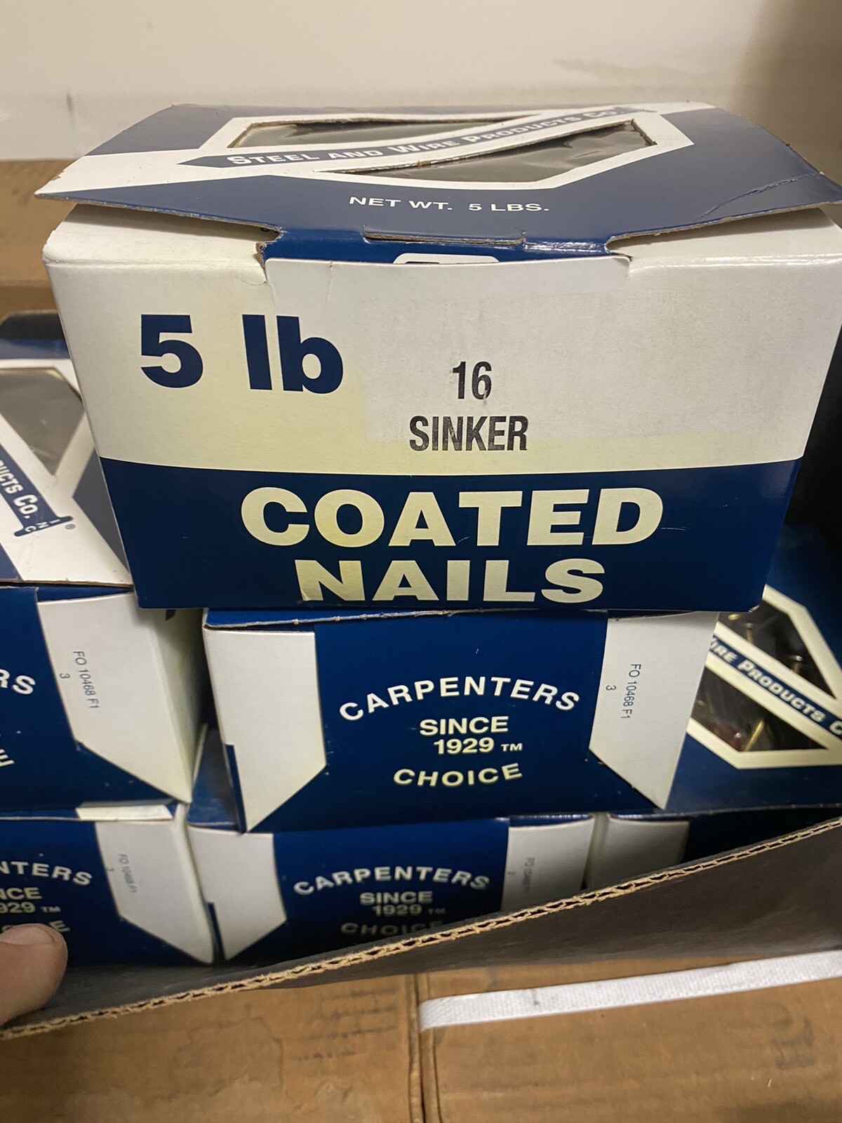 Steel & Wire Products #16 Coated Sinker Nails 3 1/4" LOT OF 5 Pounds gallery