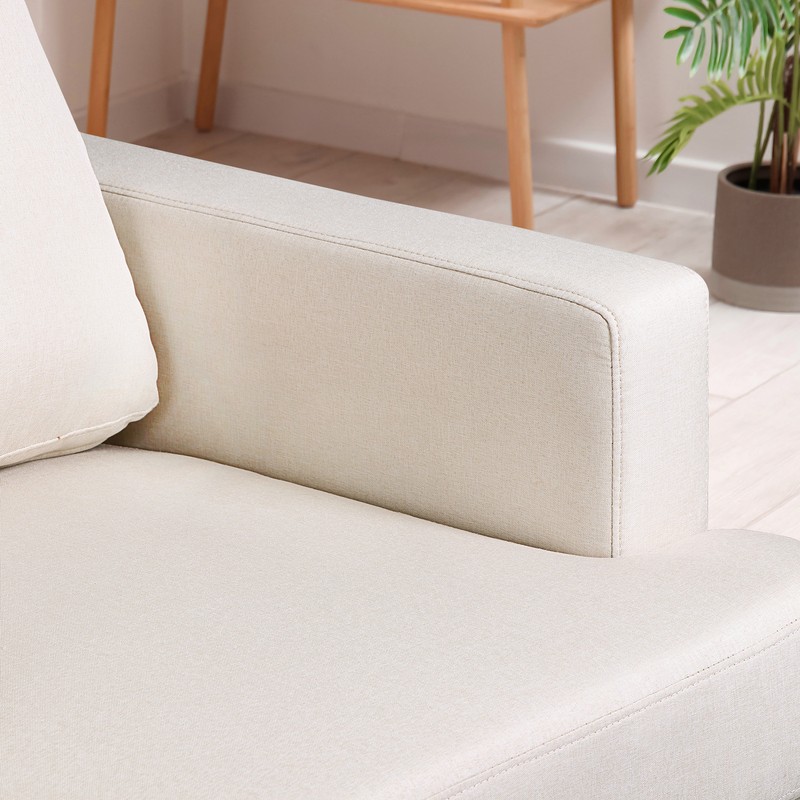 Timeless Charm Single Sofa Chair Soft Breathable Linen Fabric Foam Backrest gallery