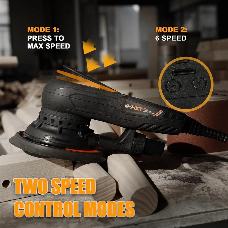 MAXXT Electric 5mm Random Orbital Sander, Brushless 350W 3A Palm Sander, Black gallery