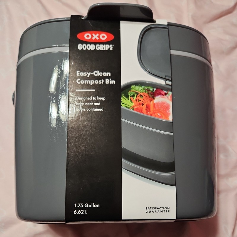 OXO Good Grips Kitchen Easy-Clean Compost Bin, 1.75-Gallon, Charcoal gallery