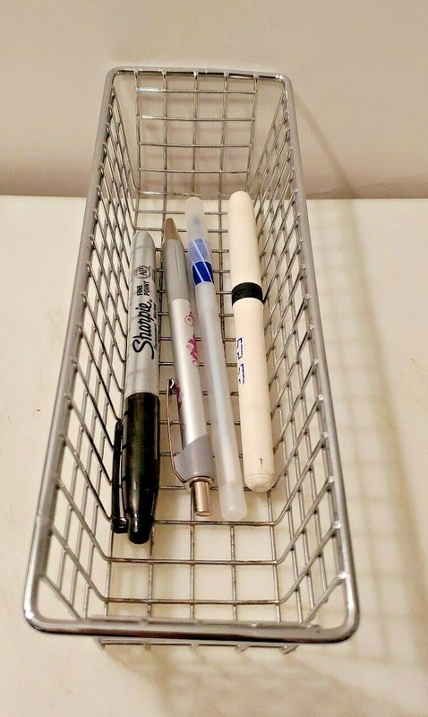 Small Wire Storage Baskets for Crafts Flatware Office Supplies & More 9 x 3 x 2 gallery