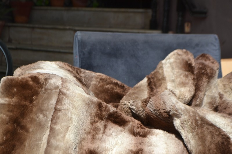 Genuine Real Sheared Phantom Beaver Fur Blanket King Size throw 83" x 73" Rug gallery