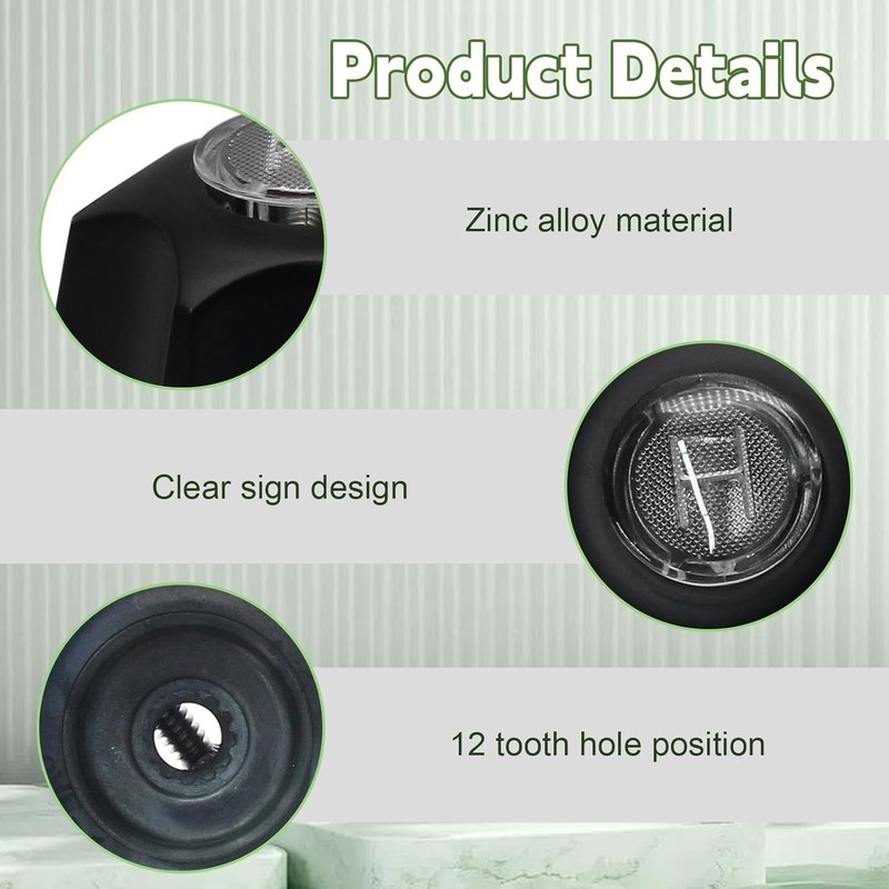 Brushed Black Shower Knob Replacement Set of 3 Bathtub Faucet Handles Inclu... gallery