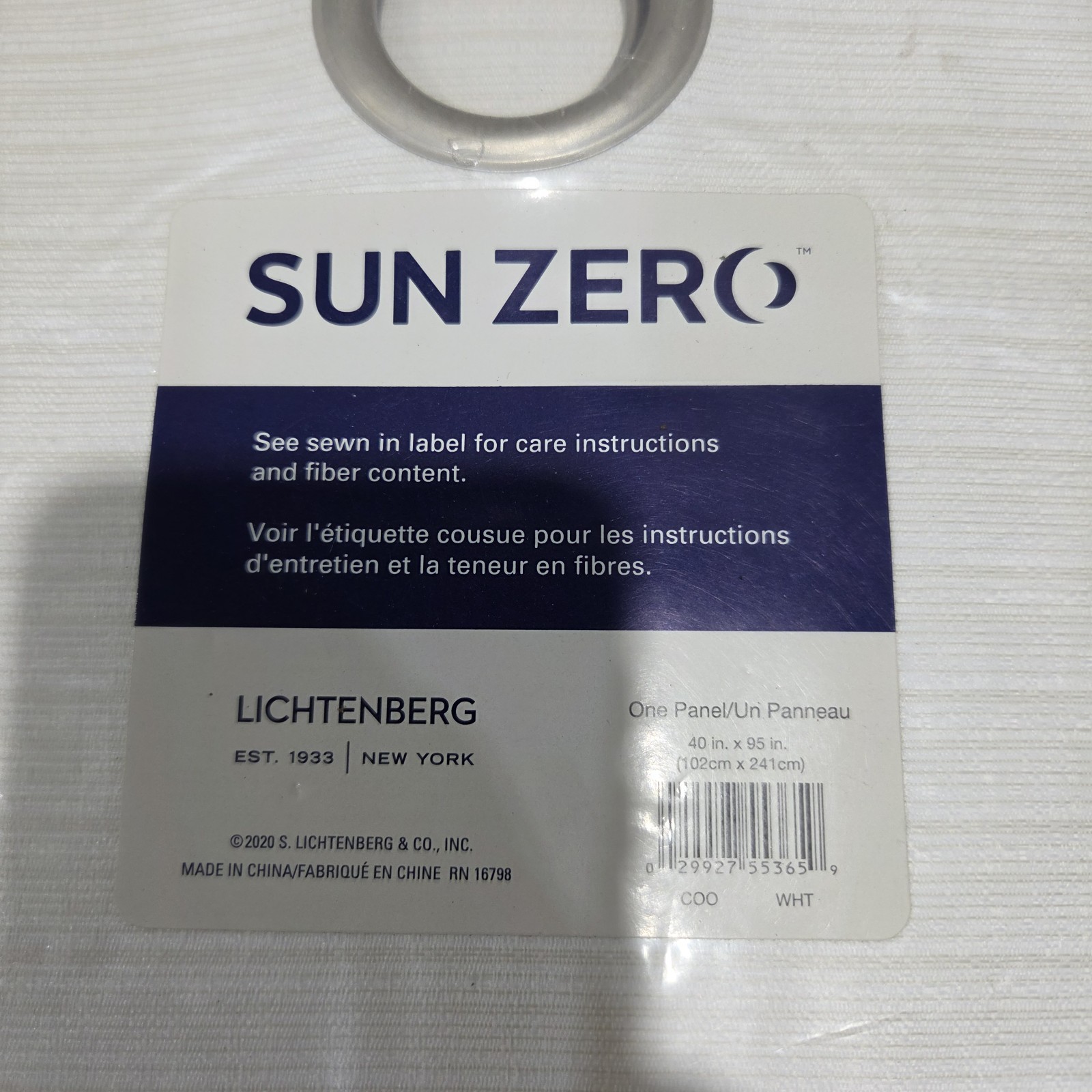2 packs Sun Zero Lichtenberg Light Filtering Grommet Panel White 40x95 Polyester gallery
