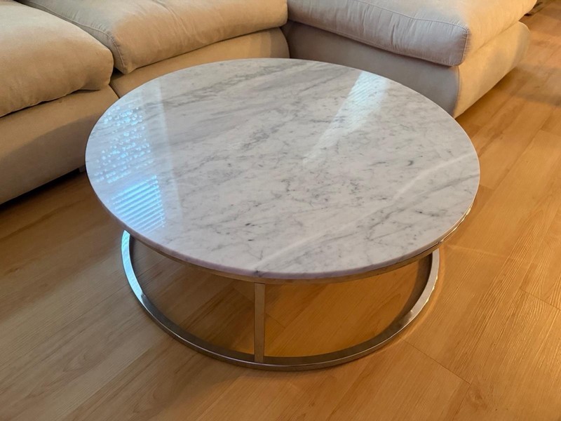 CB2 Low Marble Coffee Table 33*12 In gallery