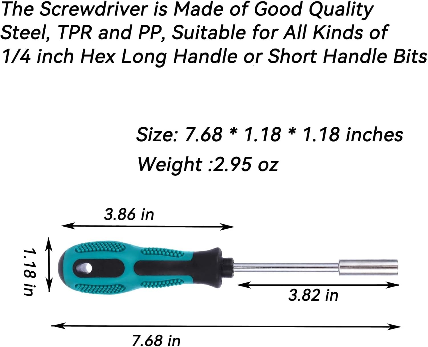 Bit Driver Handle,2 Pieces 1/4 inch Magnetic Screwdriver Green gallery