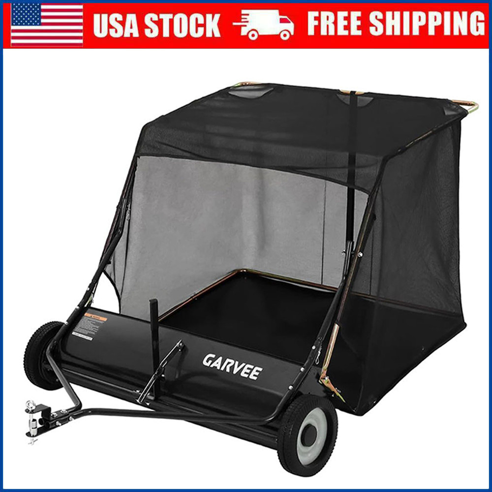 Tow Behind Lawn Sweeper 50 Inch Large Capacity Heavy Duty Leaf & Grass Collector gallery