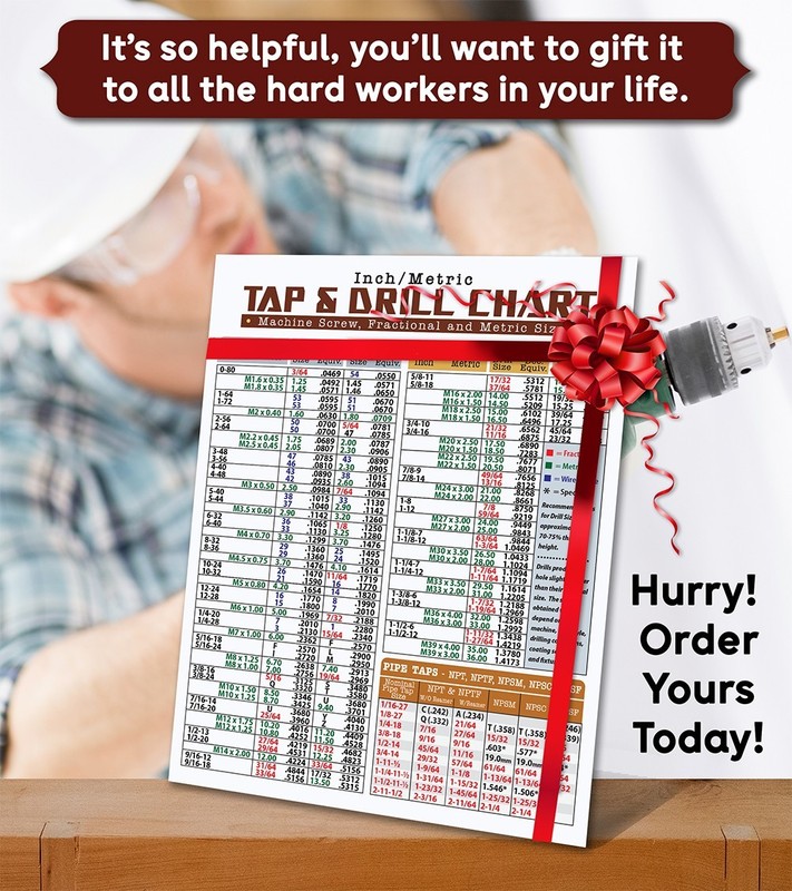 Magnetic Tap & Drill Size Chart 8.5x11 – Inch Metric Conversion Guide Magnet gallery