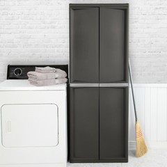 Sterlite Adjustable 4-Shelf Gray Storage Cabinet With Doors | 01423V01