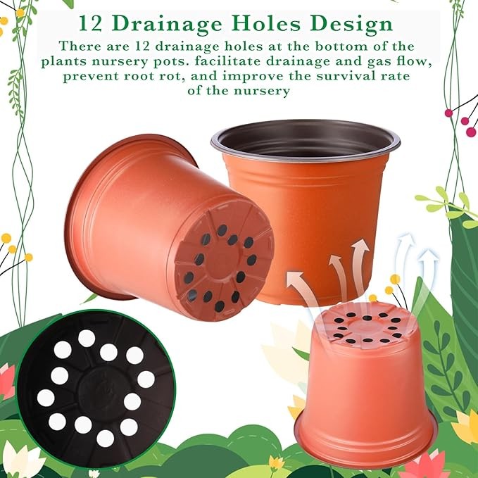 Hushee 1500 Pcs 4 Inch Plastic Plants Nursery Pots Bulk Seed Starting Pots with gallery