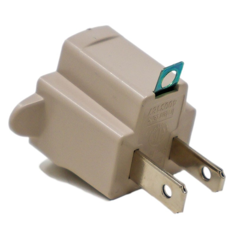 AC Polarized Grounding AC Power Plug Adapter UL Rated Gray 10 Pack 3 to 2 prong gallery