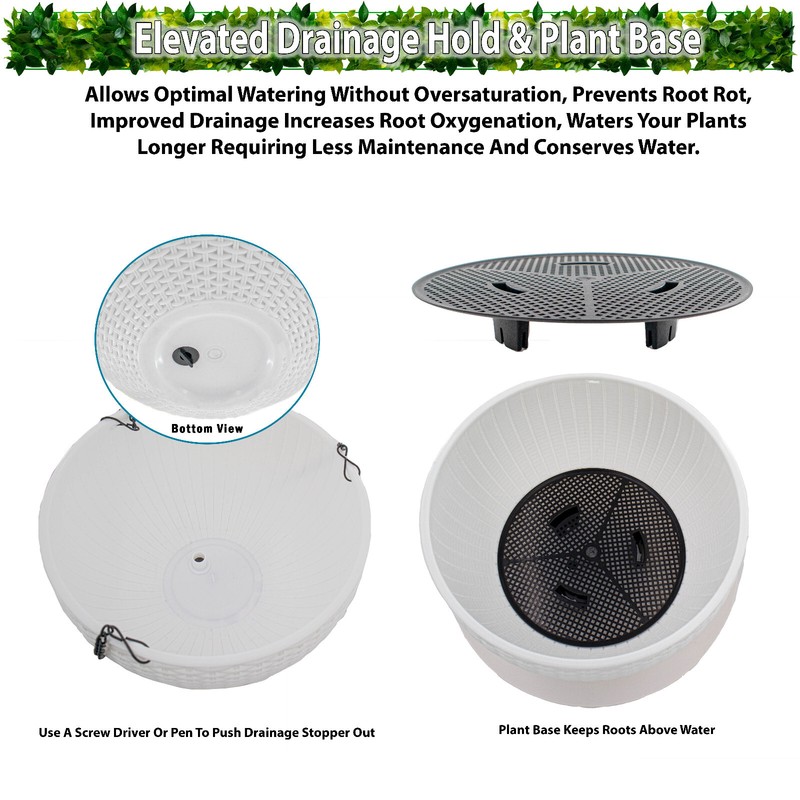 Solar Hanging Planter w/ LED Light Self-Watering Outdoor Flower Basket Hanger gallery