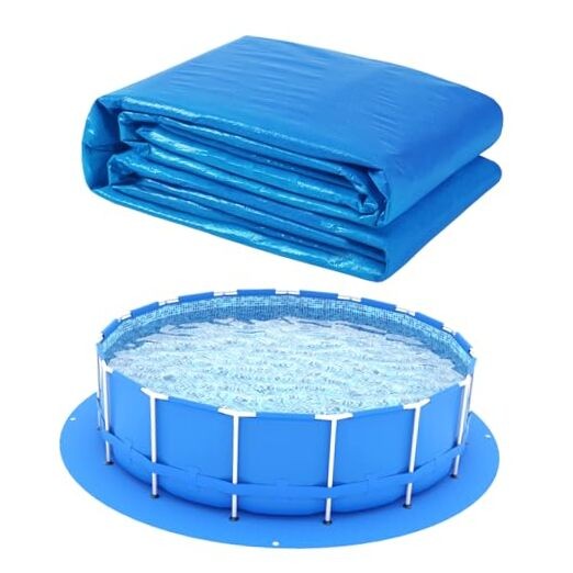 16 x 16 Ft Swimming Pool Ground Cloth Round Swimming Pool Tarpaulin Tarp for gallery