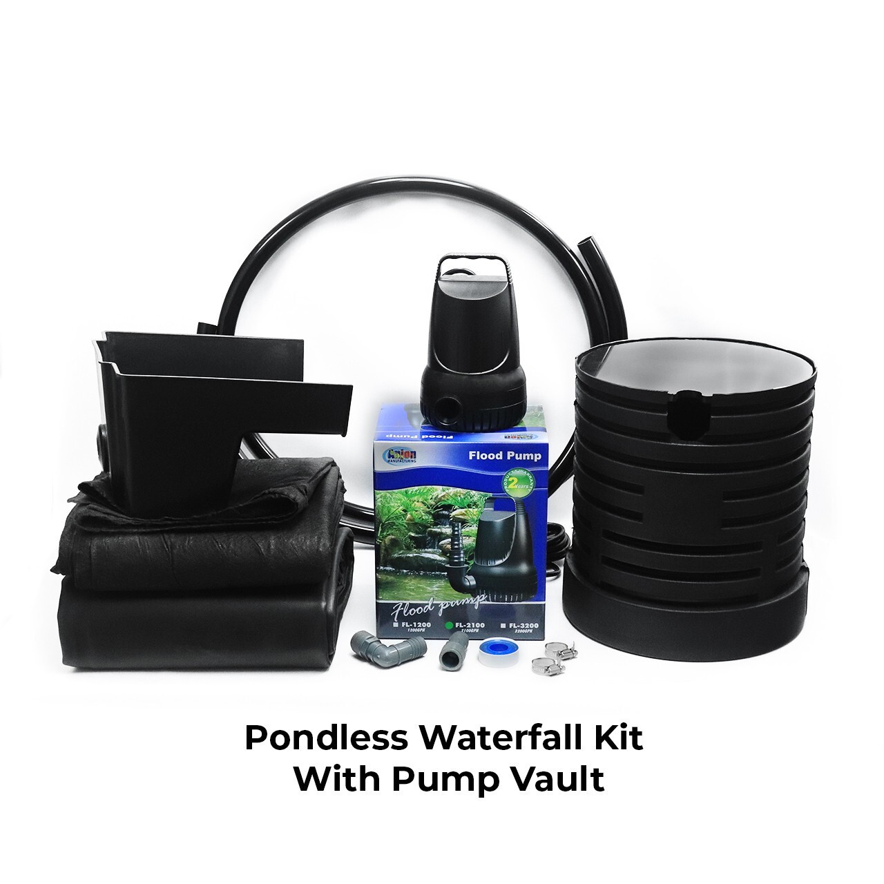 Custom Pro DIY Pondless Waterfall Kit-w/vault-complete water feature-5x7 size gallery