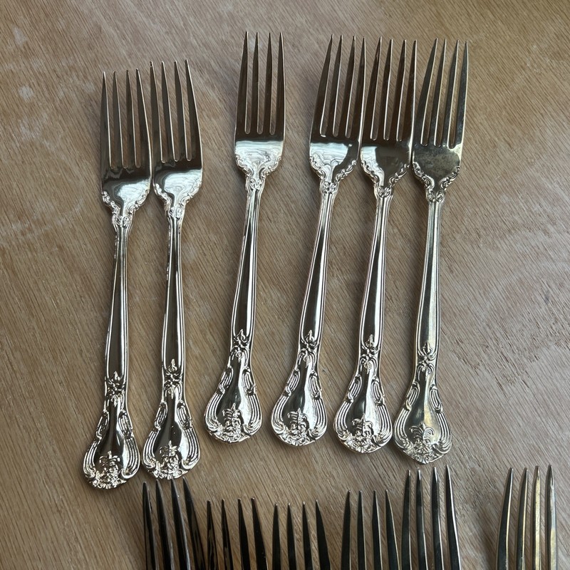 Godinger Grandmaster 12 Dinner Forks Gold ElectroPlate Very Nice gallery