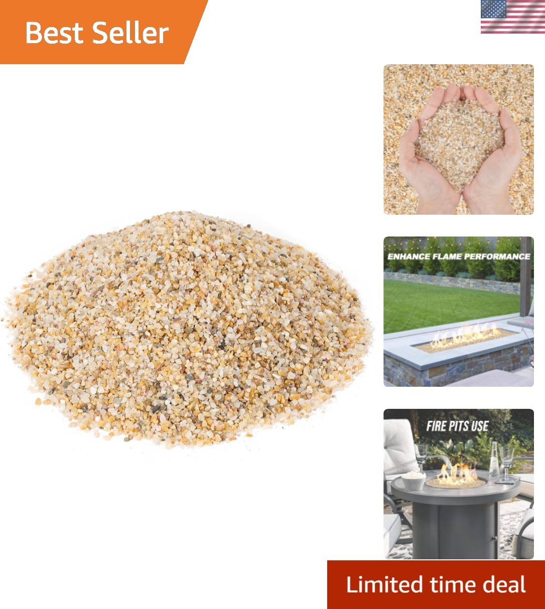 Versatile 10Lb Silica Sand for Fire Pit & Decoration - Heat Resistant 14-20 Mesh gallery