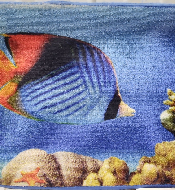 PRINTED NYLON KITCHEN RUG (nonskid back) (18" x 30") FISH IN THE OCEAN by AL gallery