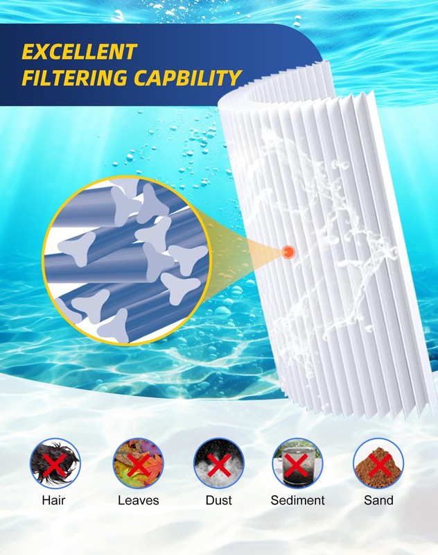 Pool Filter Cartridge Inner Outer Set Replacement 100sqft 200sqft Black gallery