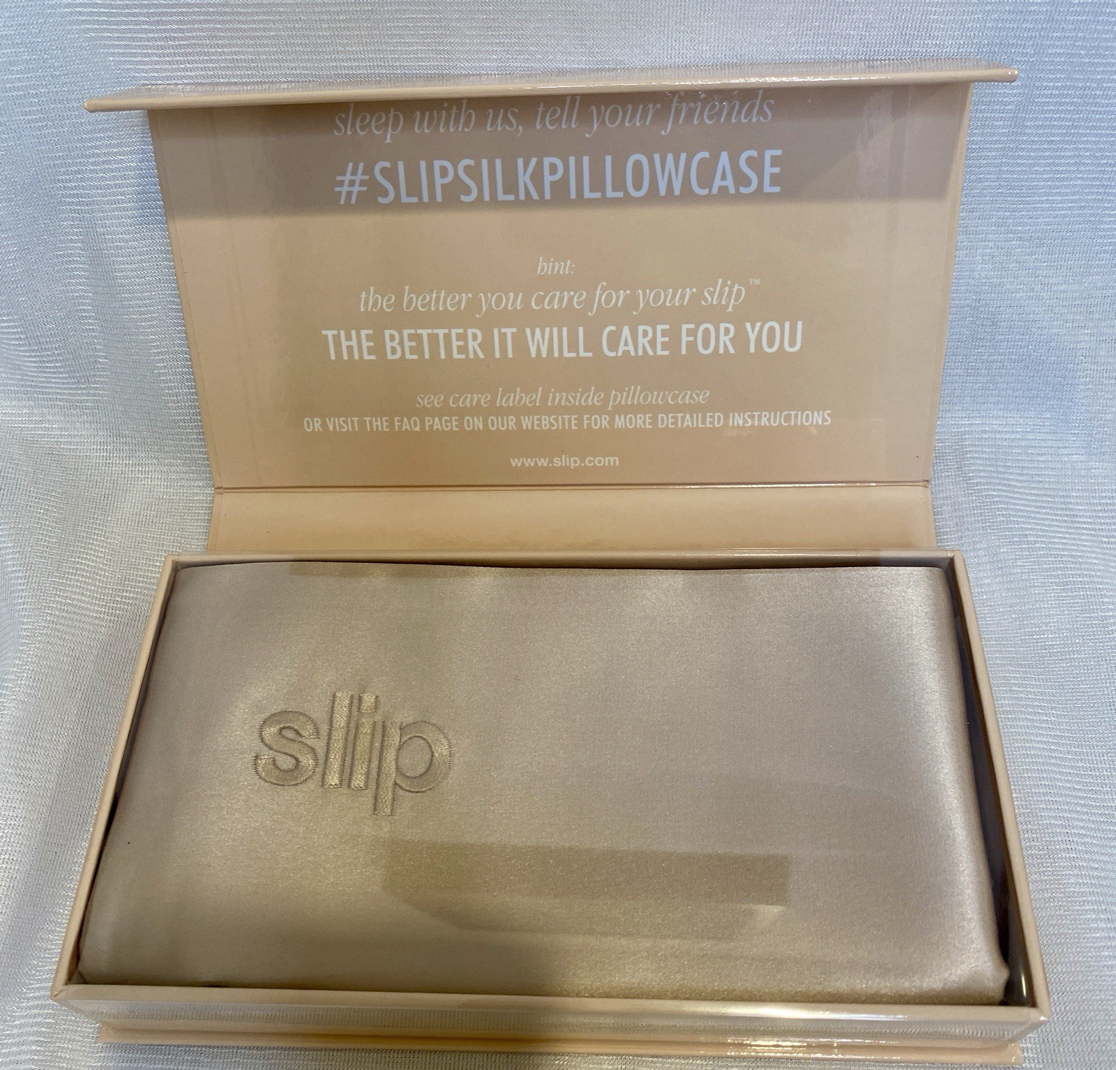 SLIP Pure Real Silk Pillow Case Queen Size Caramel color Brand NEW never opened gallery