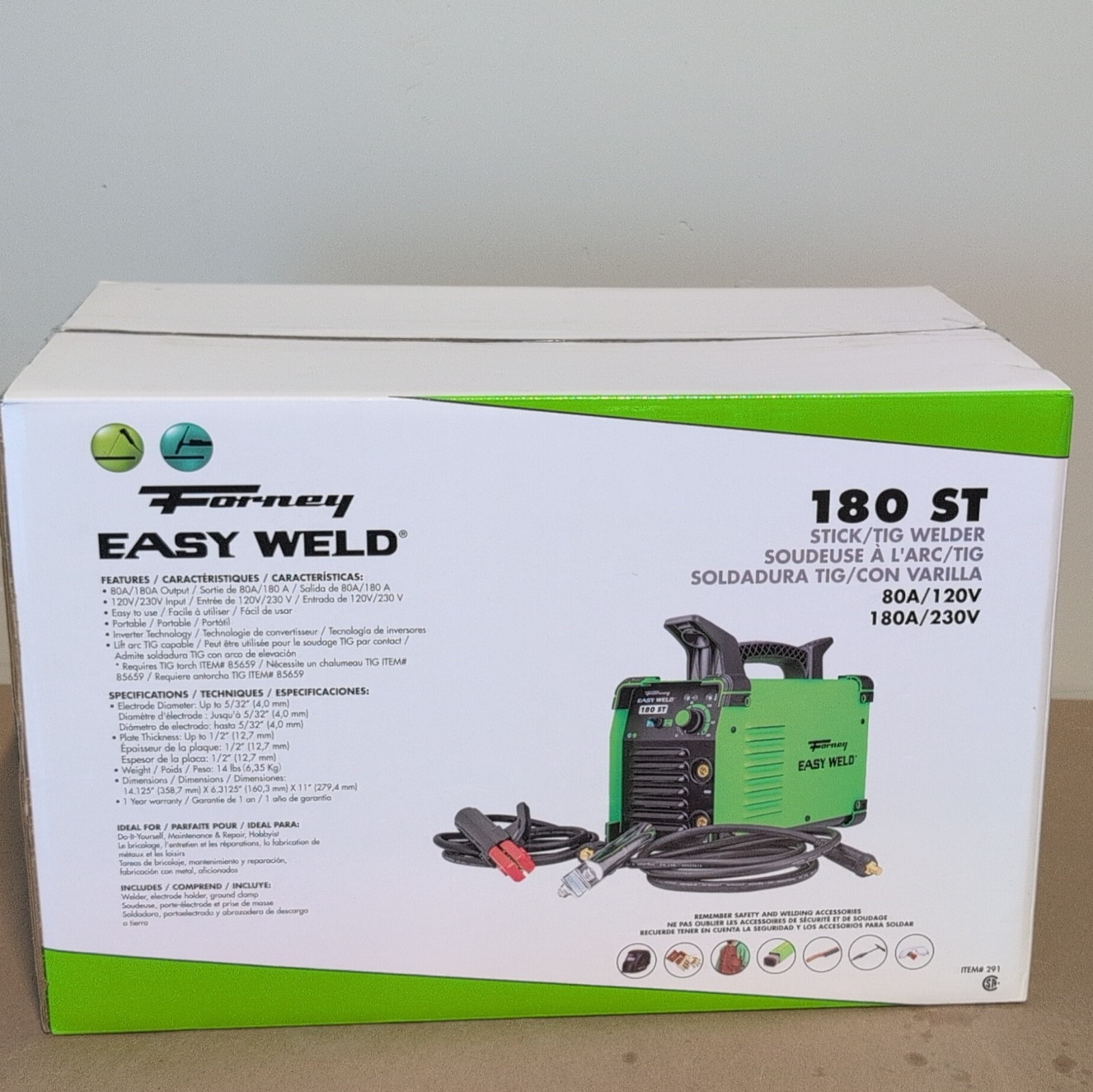 Forney Portable 180 ST Stick/TIG Welder 180A 120V/230V Dual Voltage Model #291 gallery