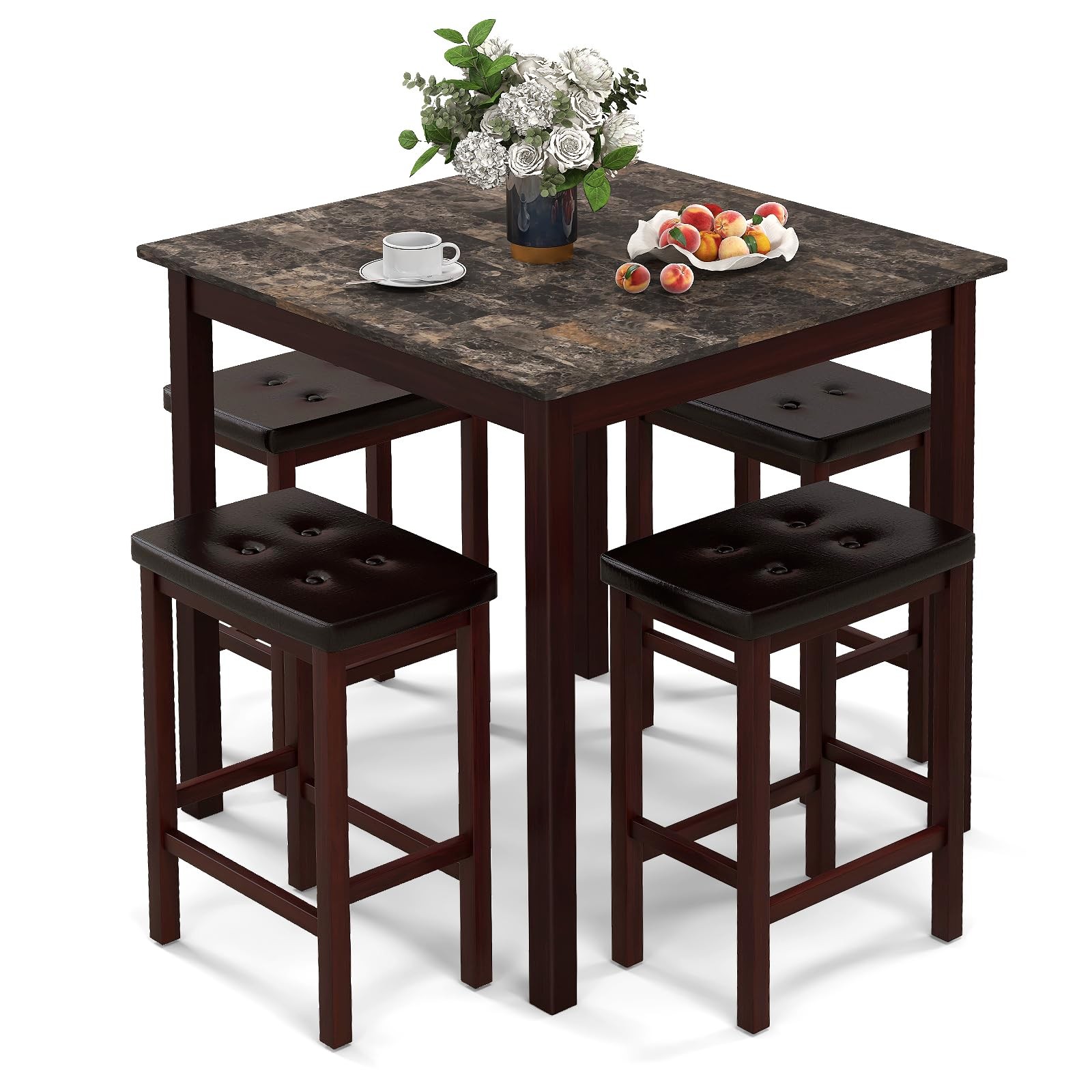 Dining Table Set for 4, Kitchen Table Chairs Set of 4, Counter Height Dining ... gallery