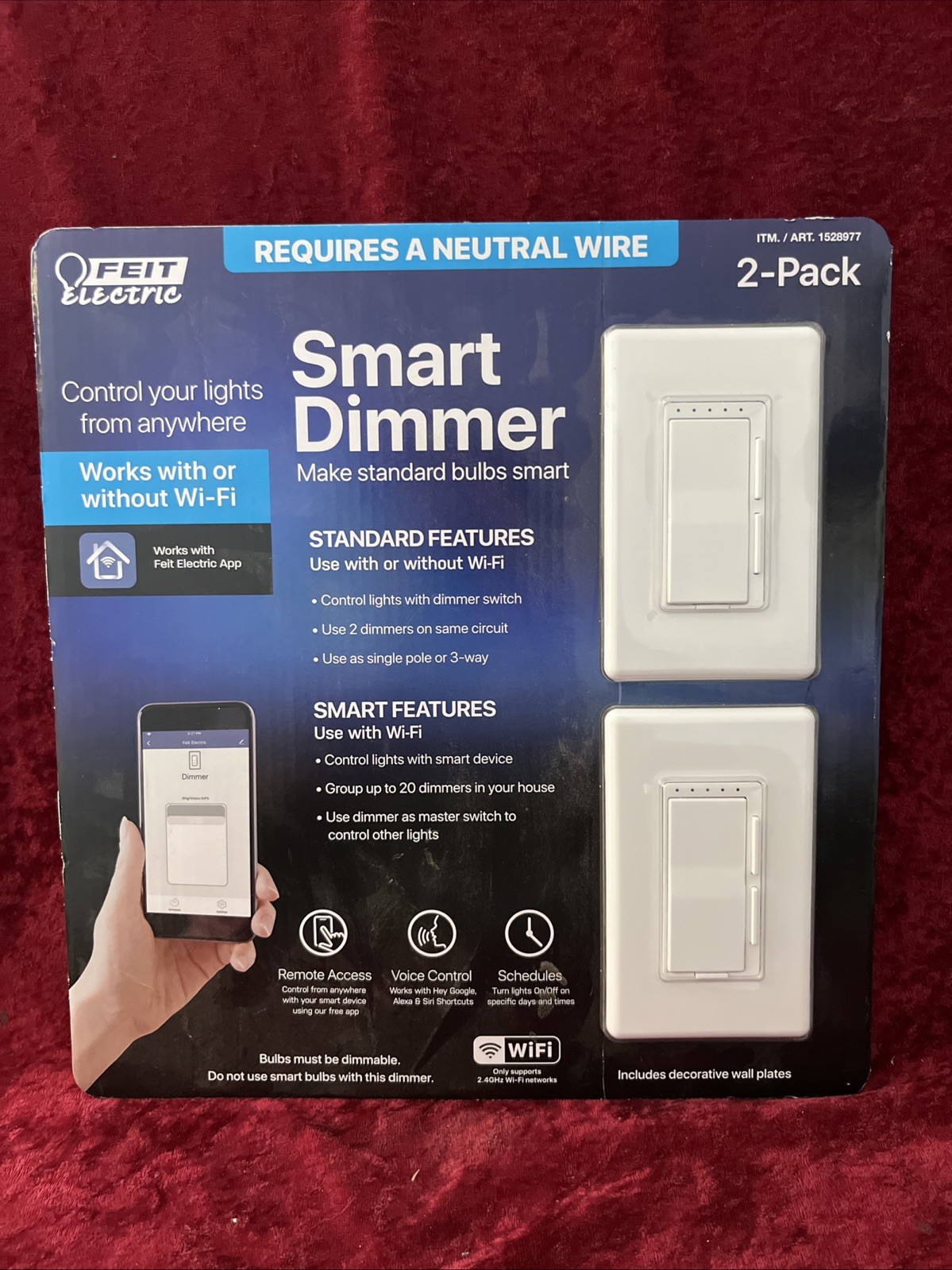 Feit Wi Fi Smart Dimmer Light Switch 2 Pack Alexa Google Smart Phone gallery