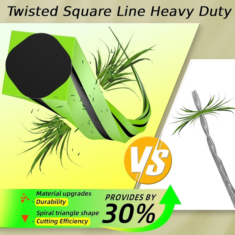 0.095'' Weed Eater String, Square-Twist Heavy Duty 095 Trimmer Line, 175ft, F... gallery