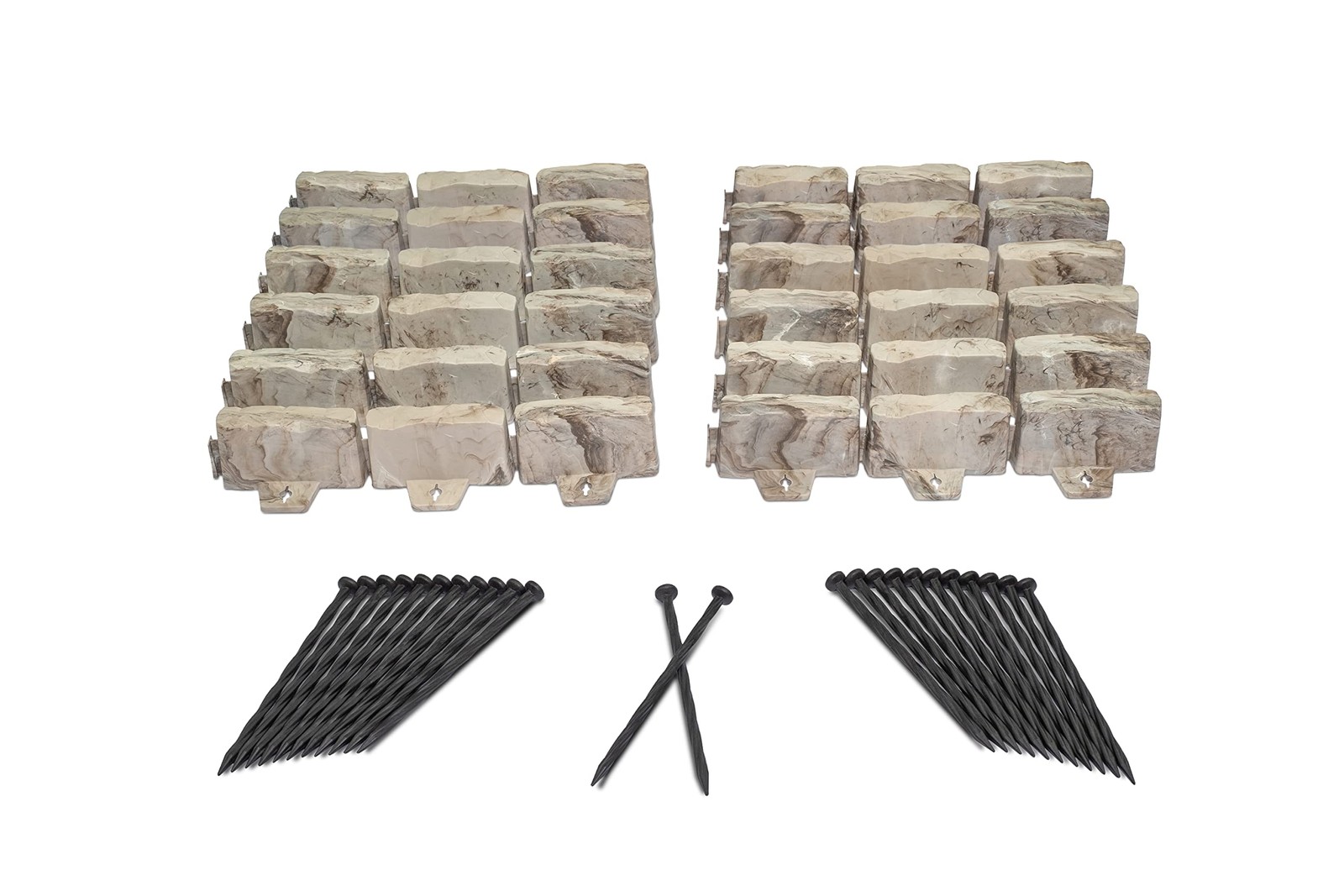 EasyFlex No-Dig Landscape Edging with Anchoring Spikes, 2.7 in 15 Foot, Brown gallery