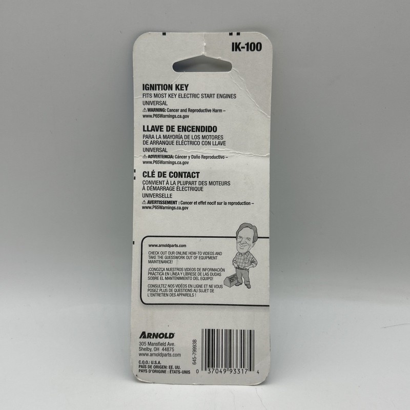 NEW Arnold Universal Ignition Key Model IK-100 Fits Most Electric Start Engines gallery