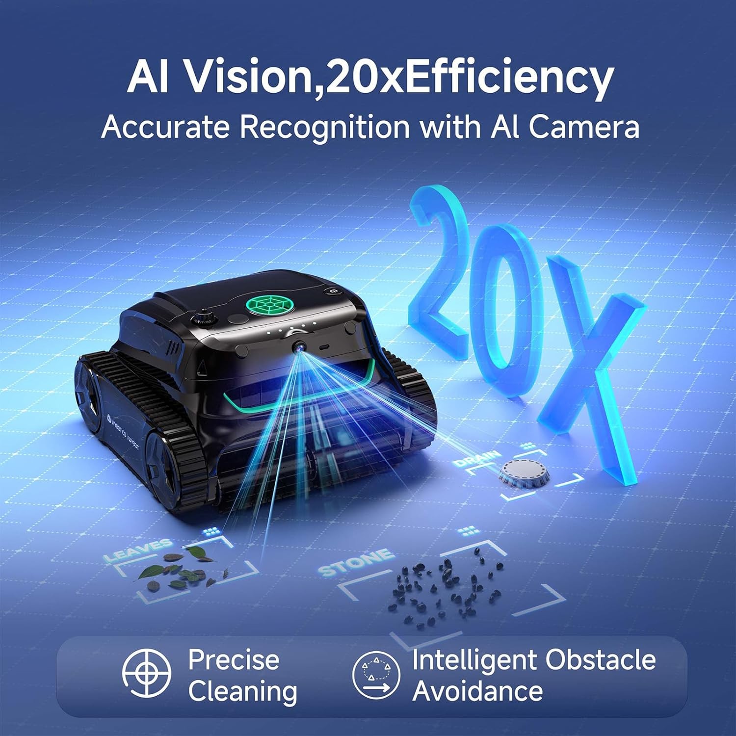 WYBOT S2 Vision AI Camera Cordless Pool Cleaners for Inground Pools, 8-in-1 Pool gallery
