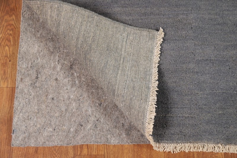 Premium Quality Gabbeh Solid Design Wool Foyer Rug - Greys & Charcoal 5x6 ft gallery