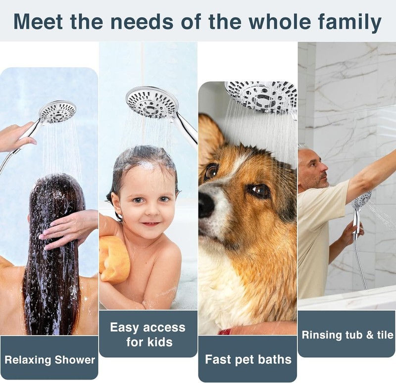 High Pressure 9 Spray Settings Handheld Shower Head Set PSS9900-01 gallery