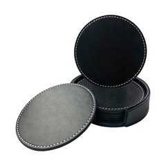 6 Pack Drink Coasters, Drink Coasters Set with Holder for Tabletop Protection