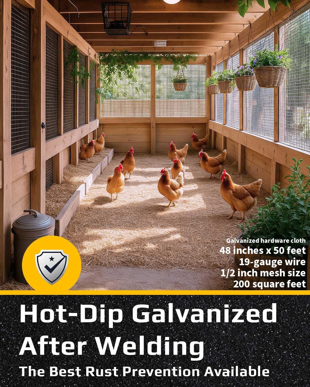 Trenk Galvanized Hardware Cloth 1/2 Inch 48 Inch X 50 Foot 19 Gauge Chicken gallery