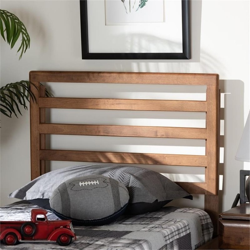 Baxton Studio Akemi Walnut Finished Wood Twin Size Headboard gallery