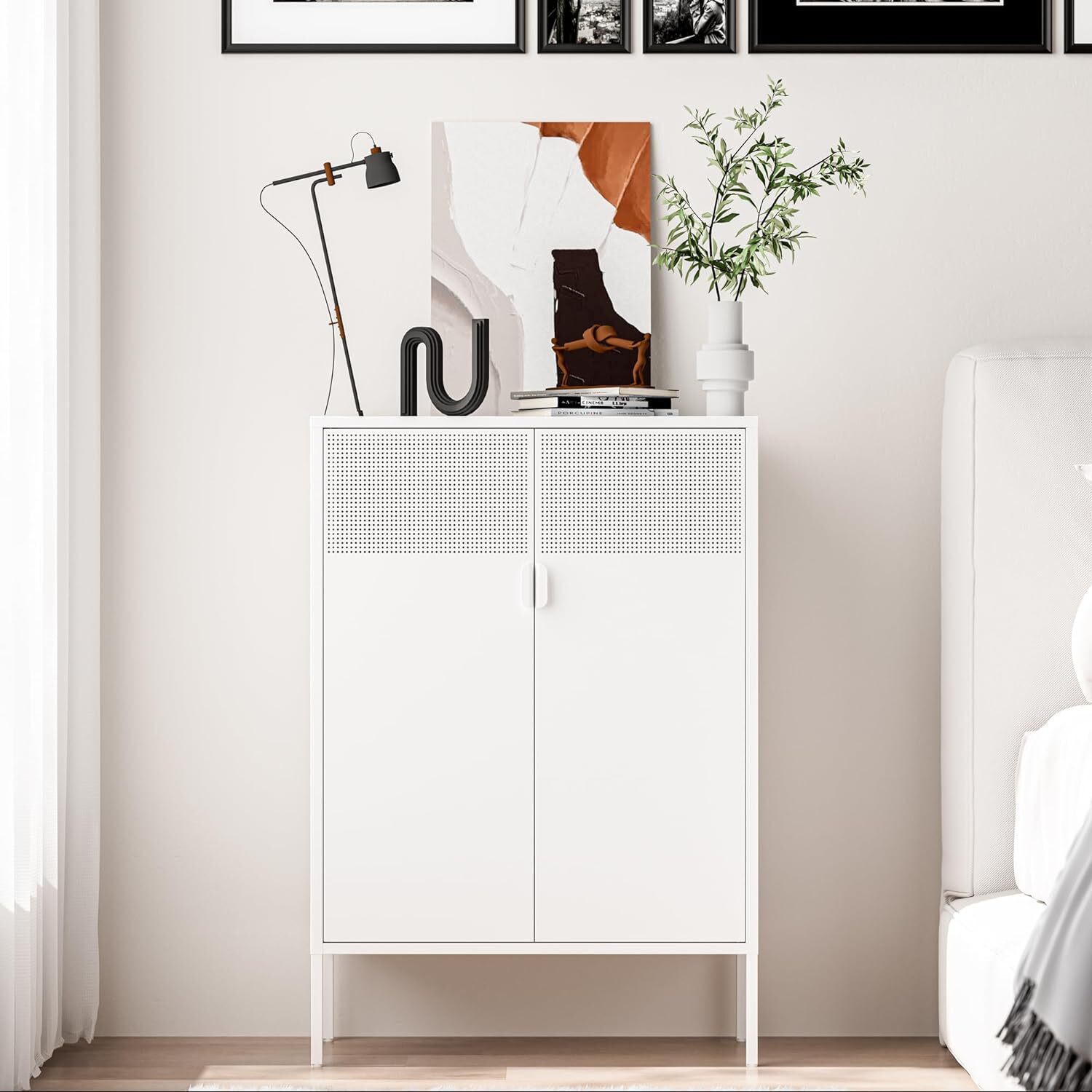 Cofar 47" Metal Storage Cabinet,Sideboard With 2 Adjustable Shelves For Office gallery