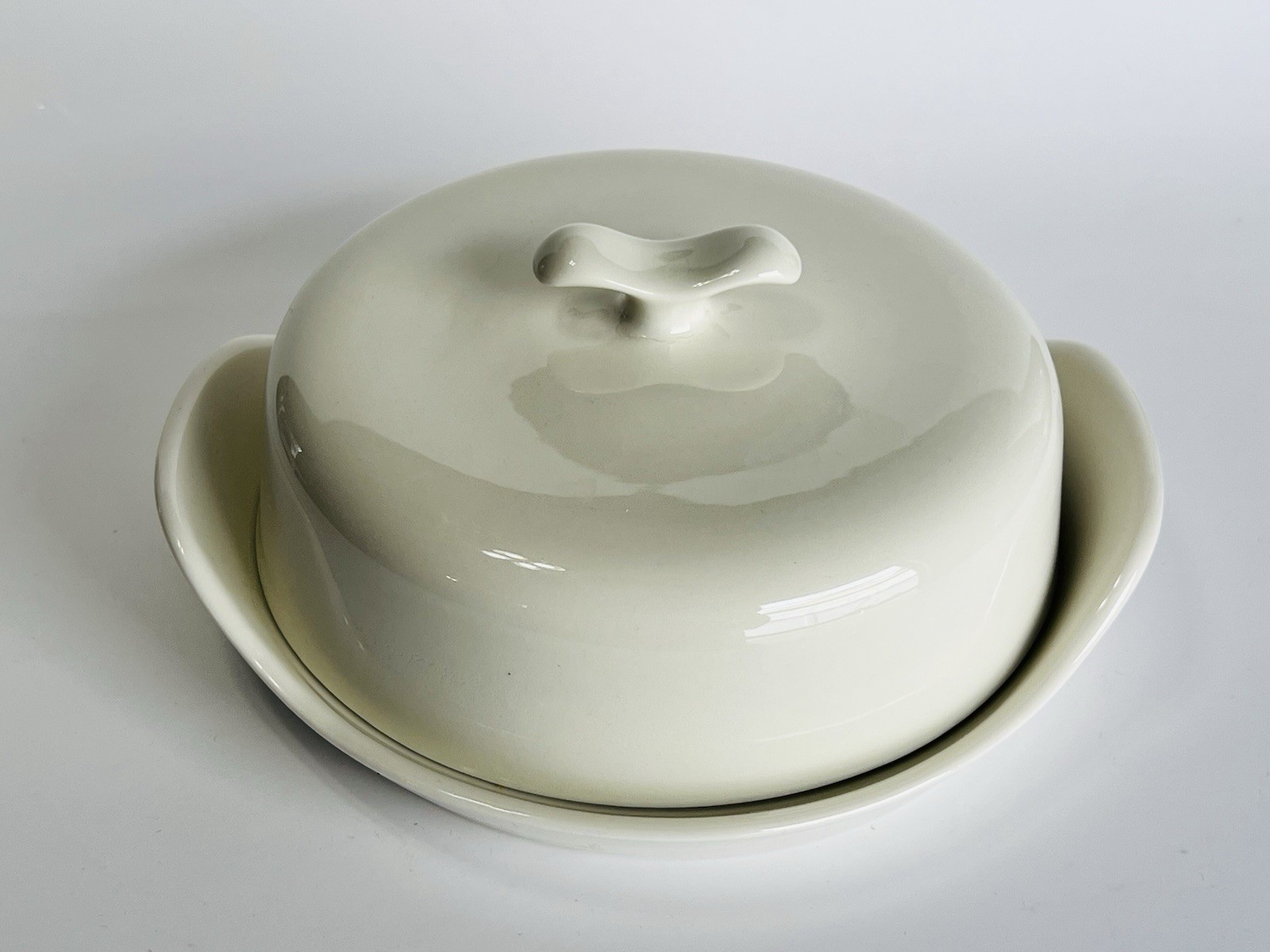 Iroquois Butter Dish Two Piece Set Bridal White Ben Siebel Impromptu MCM Retro gallery
