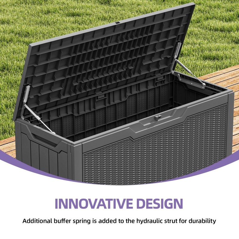80-Gallon Lockable Outdoor Storage Deck Box, Resin Storage Box for Patio, ... gallery