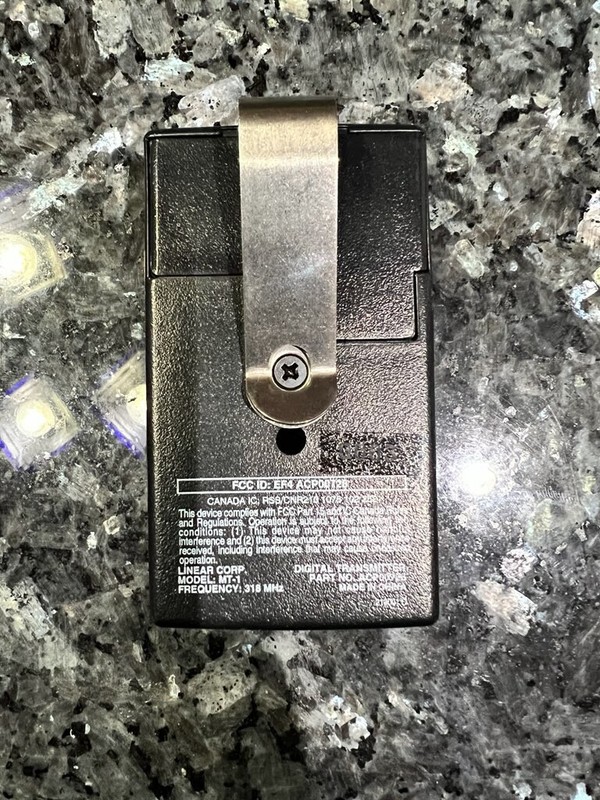 Linear Access Digital MegaCode Transmitter 1 Button (MT-1) Freq 318MHz gallery