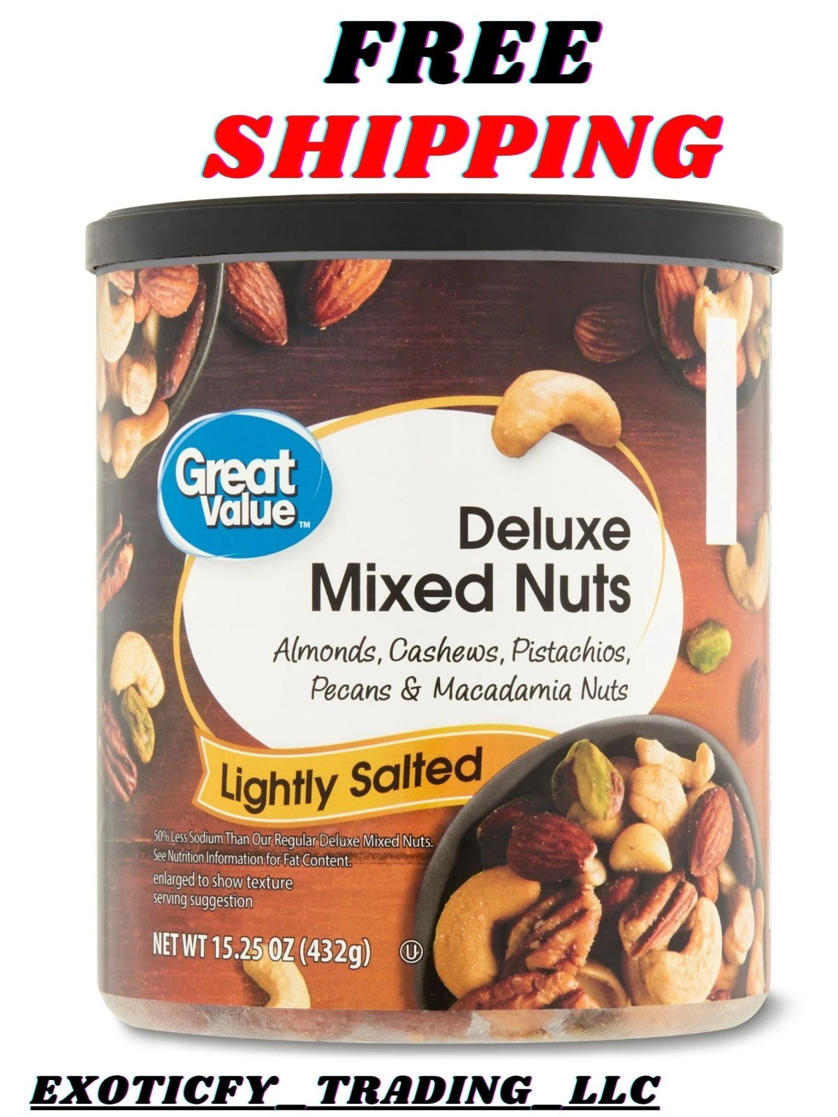 Great Value Lightly Salted, Deluxe Mixed Nuts, 15.25 oz New gallery