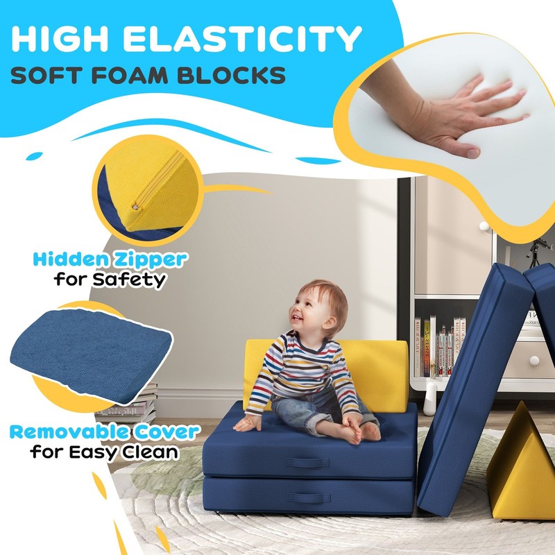 6 Piece Creative Play Couch 132lb Capacity 59in L x 26in W x 18in H Blue gallery