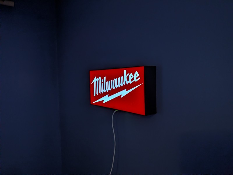 Milwaukee LED Light Box Sign - Tool Wall Art Garage Home Art Decor gallery