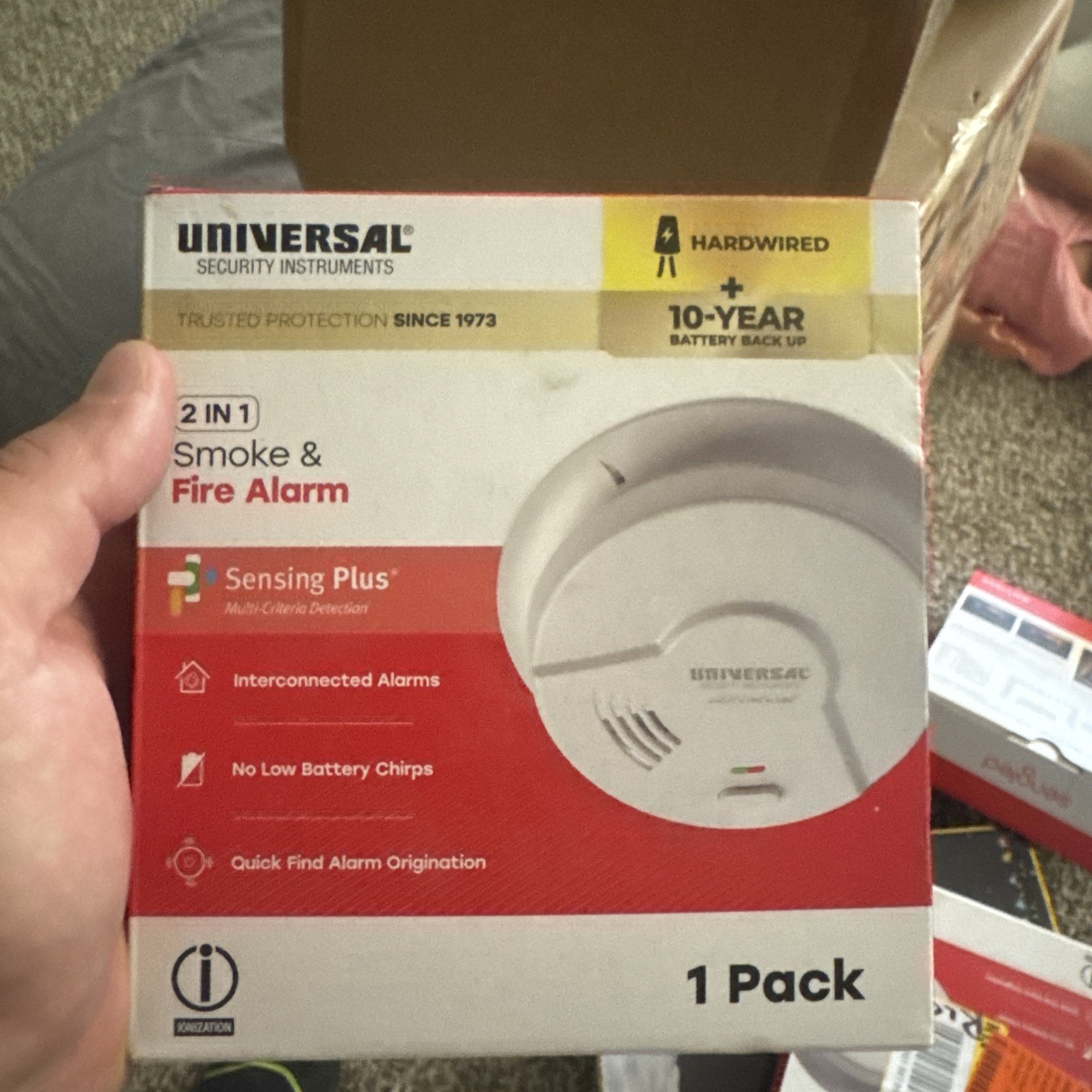 USI Hardwired and 10-Year Battery Backup Smoke Detector with Ionization Sensor gallery