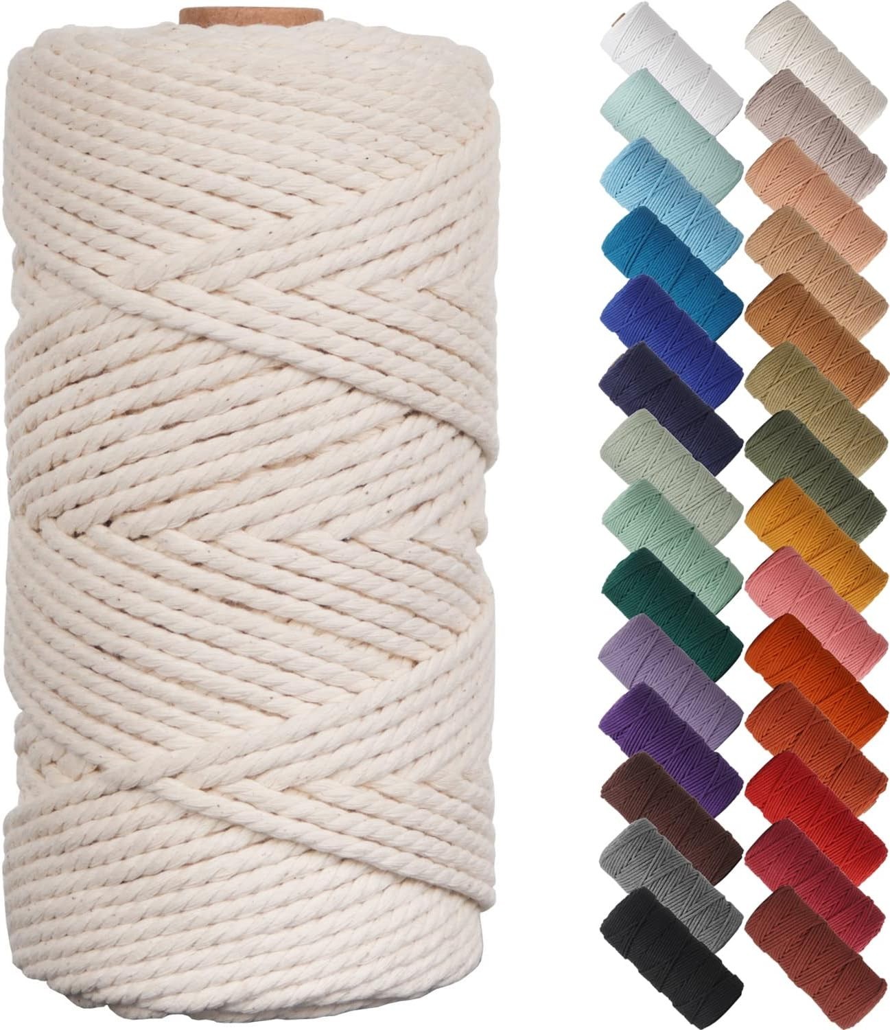 Natural Macrame Cord 3mm x 109Yards, Beige Macrame Rope, Cotton Cord for Wall Ha gallery