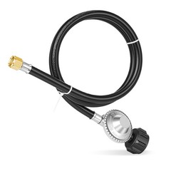 4ft Propane Regulator High Pressure, Adjustable with Hose & PSI Gauge